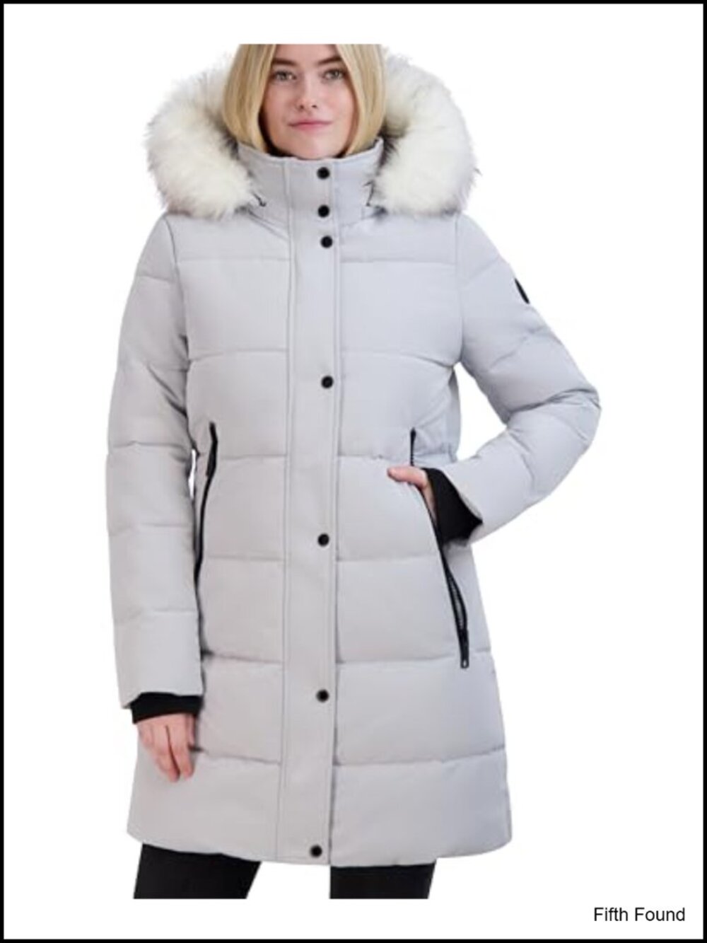 Mist Heavyweight Puffer Winter Coat Detachable Faux Fur Hood